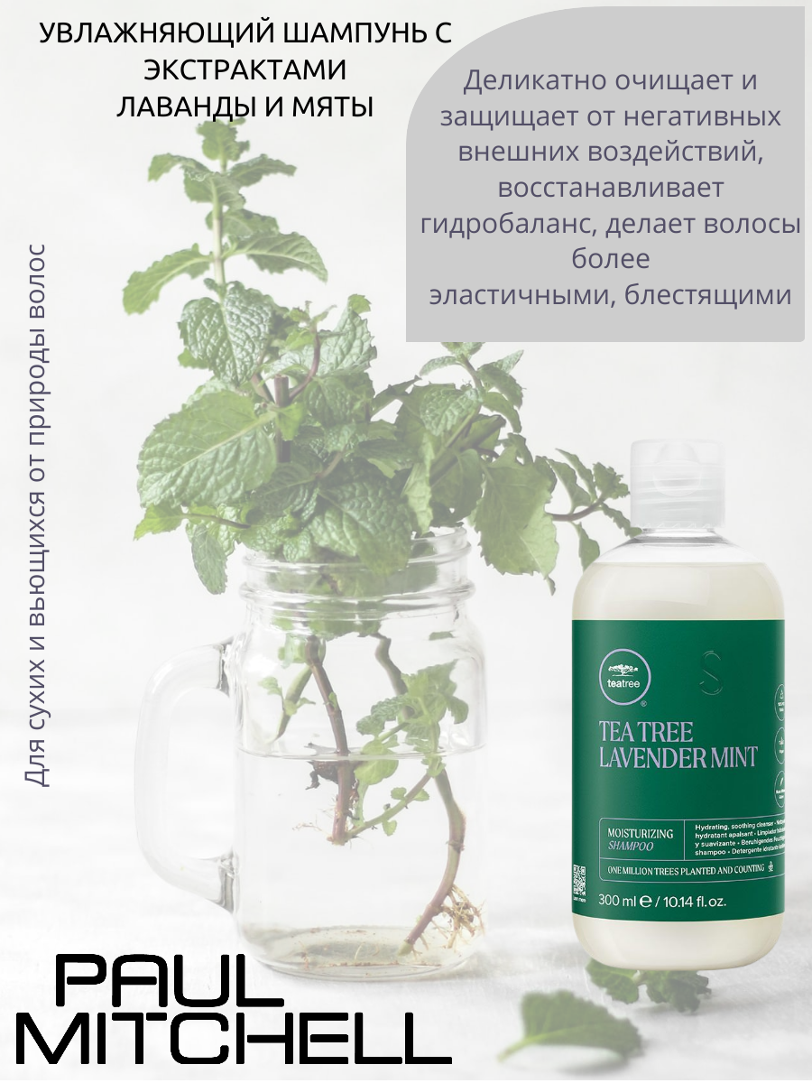 Paul Mitchell Lavender Mint Moisturizing Shampoo Увлажняющий шампунь с экстрактами лаванды и мяты, 300 мл — изображение 4